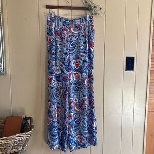 Cato Red White and Blue Size 4 Paisley Summer Lightweight Pants Palazzo